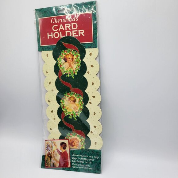 Vtg Christmas Card Holder Hanging Victorian Up To 30 Cards Approx. 6 Ft Long NEW - Picture 2 of 4